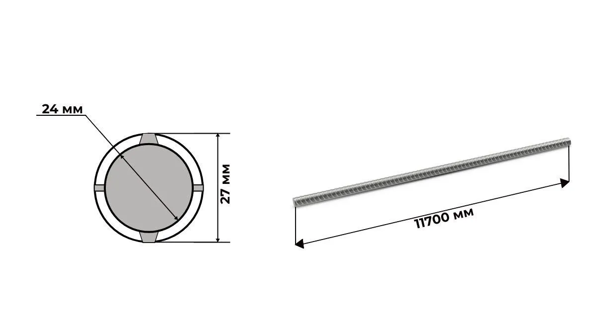 Арматура А3 25 мм 25Г2С дл.11.7м 
