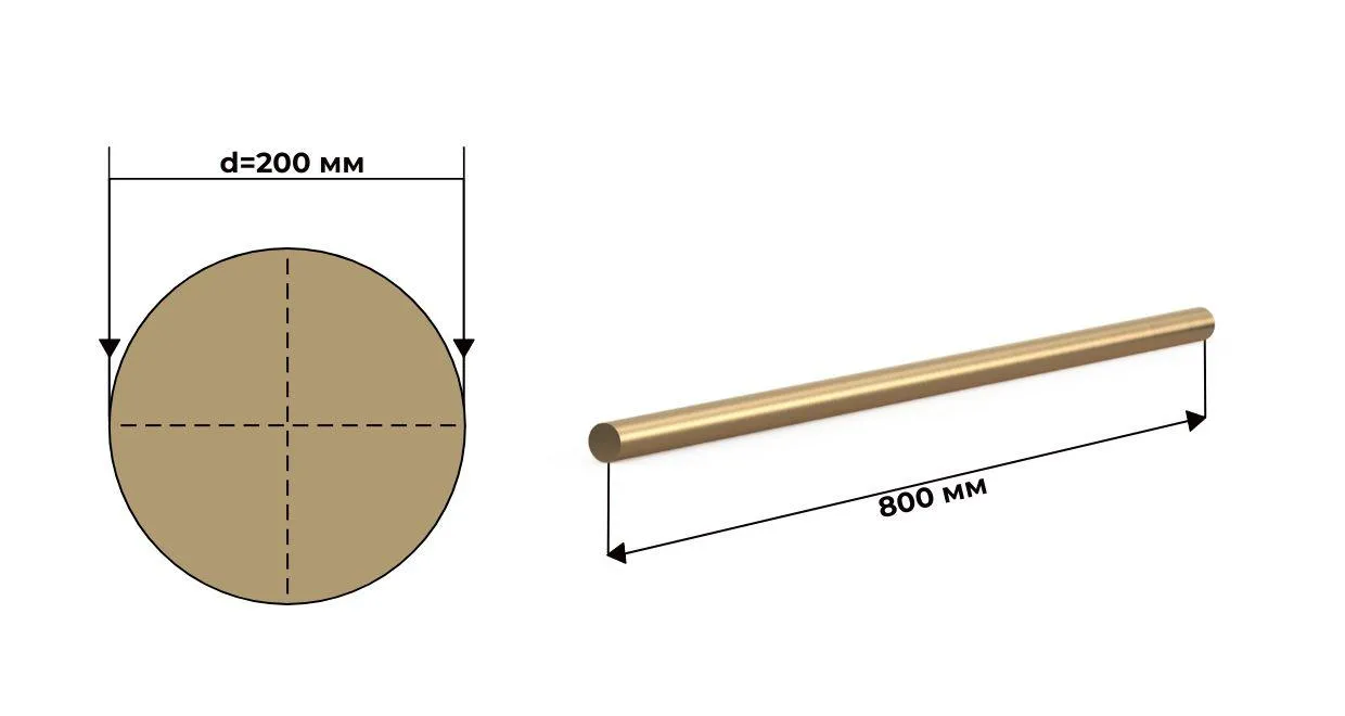 Пруток круг бронзовый БрОЦС 5-5-5 200 мм литой ГОСТ 24301 