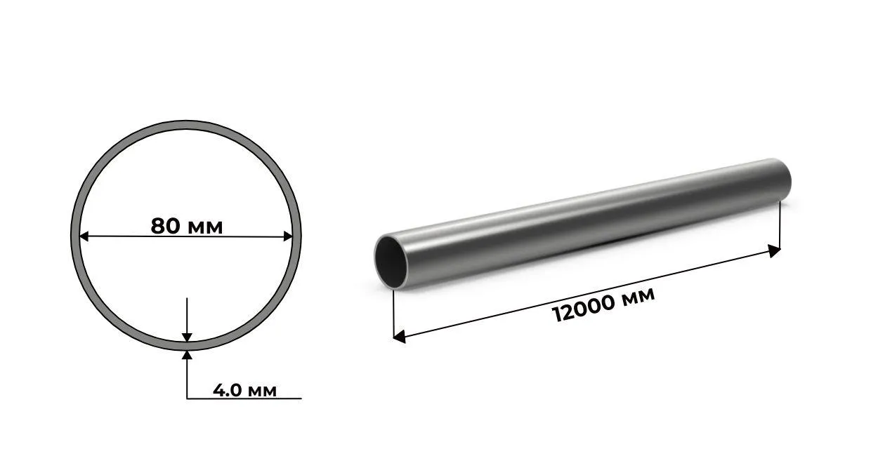 Труба стальная водогазопроводная 80 мм х 4 мм ГОСТ 3262 длина 12м 