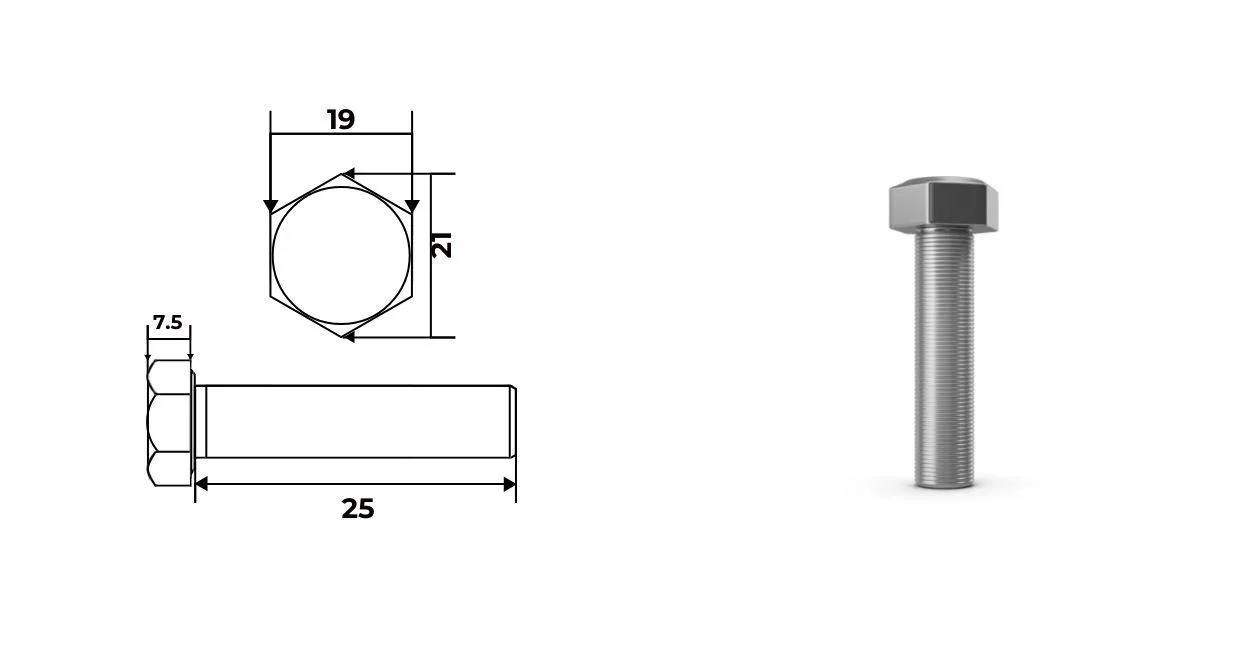 Болты нержавеющие А2 12х25 DIN 933 