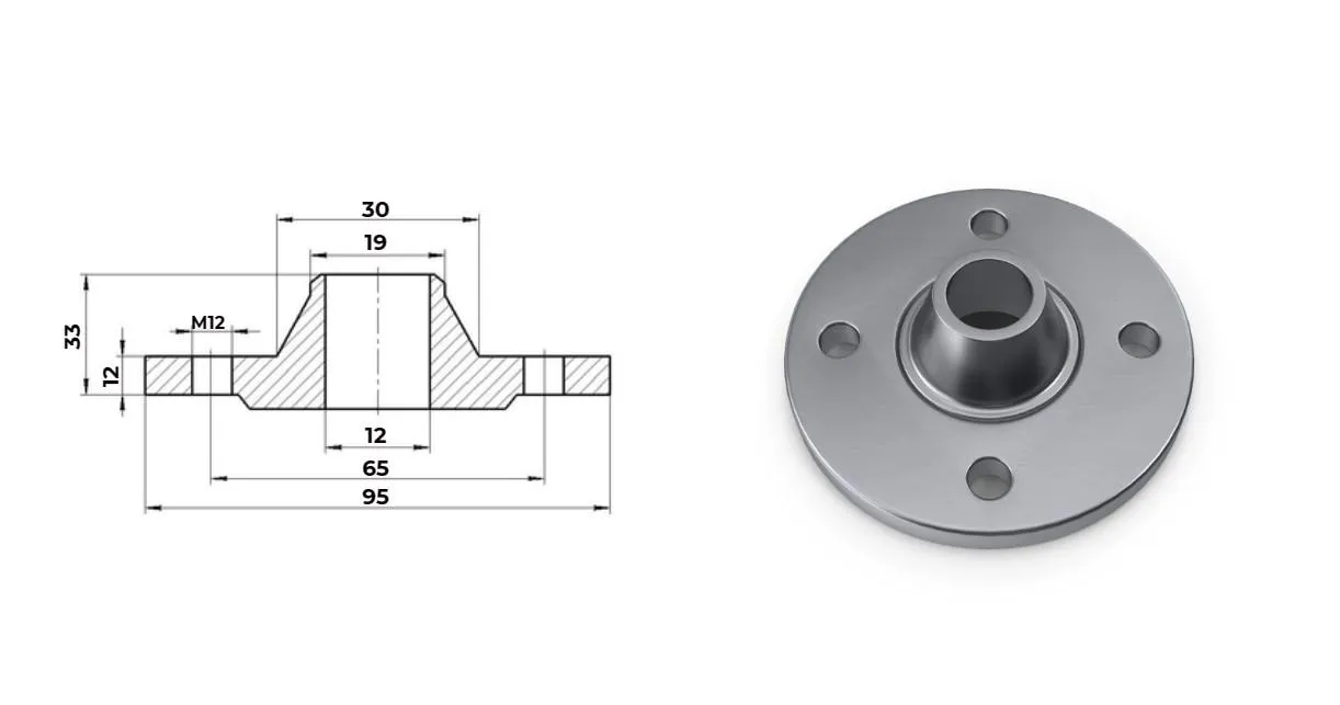Фланец нержавеющий воротниковый Ду 15 Ру 16 тип 11 ГОСТ 33259-15 AISI 321 (12Х18Н10Т) 