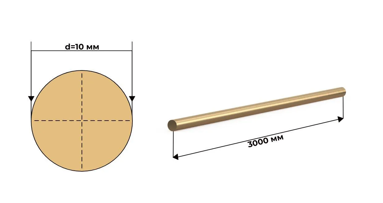 пруток латунный круг Л63 10 мм ГОСТ 2060 2006 