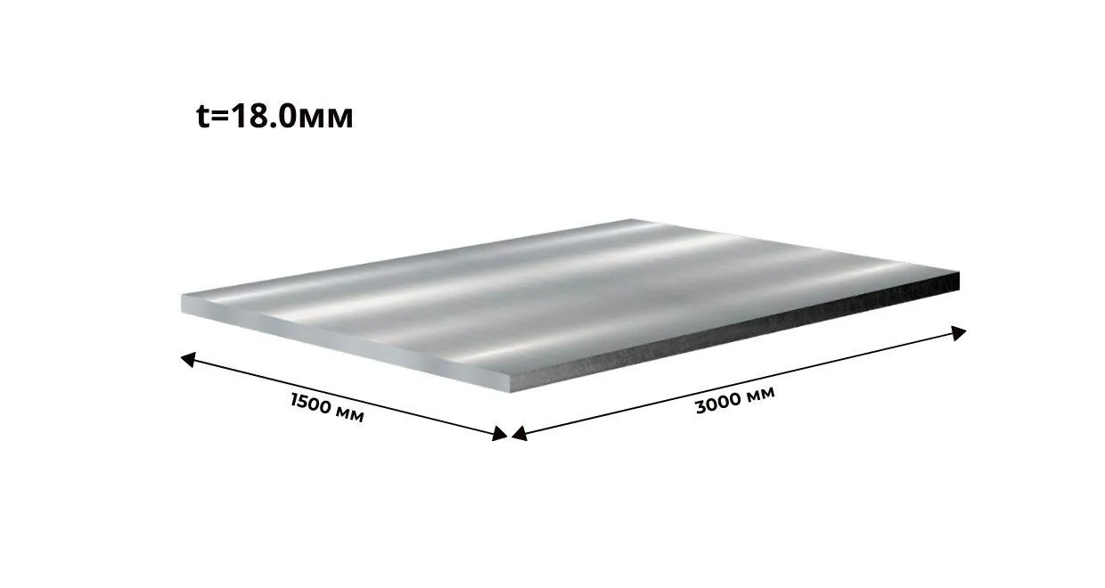 дюралевая плита 18 мм 1500x3000 марка Д16Т 