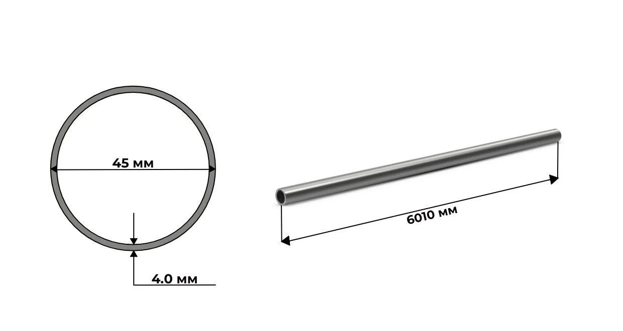 труба бесшовная нержавеющая 45х4 ГОСТ 9941 AISI 321 (12Х18Н10Т) 